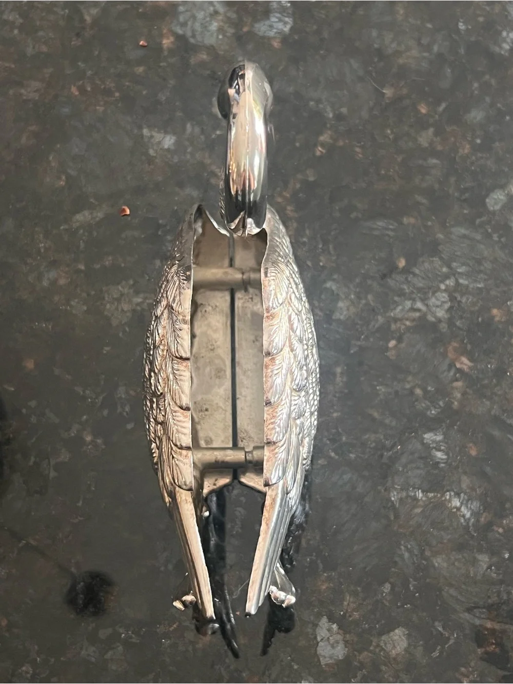 Vintage Godinger silver plate swan napkin/letter holder made in Italy